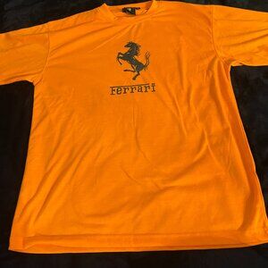 Ferrari Orange Prancing Horse Graphic Tee Size L